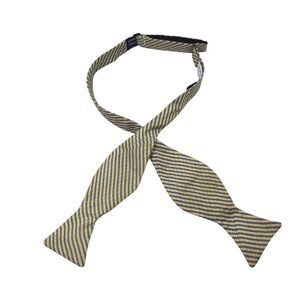 Carolina Pines Mens Yellow Blue Geometric Self Tie Bow Tie Made in USA